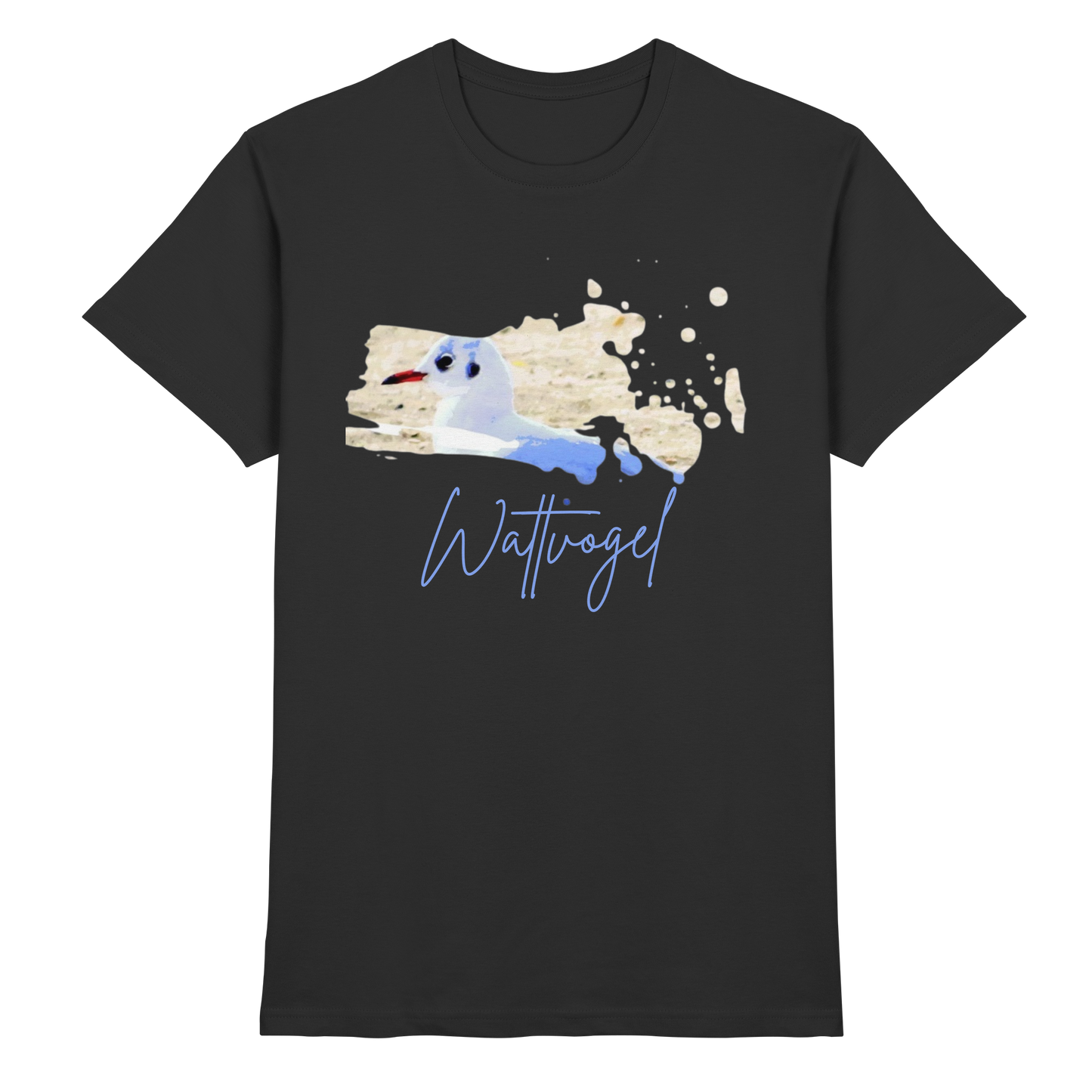 Wattvogel® – Nordsee Möwe im maritimen Kunst-Stil - Premium Shirt
