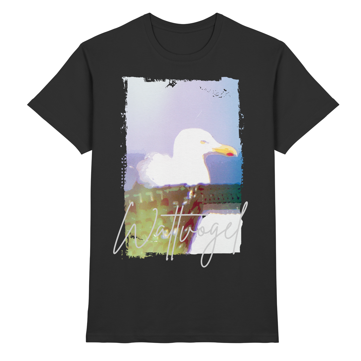 Wattvogel® Nordsee Möwe – Strandkorb Moment  - Premium Shirt