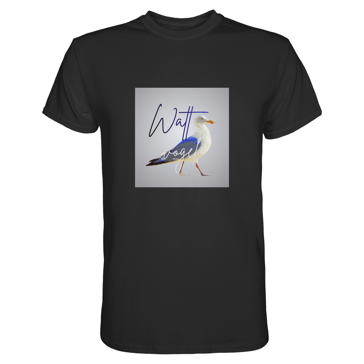 Wattvogel Motiv mit Nordsee Möwe  - Premium Shirt