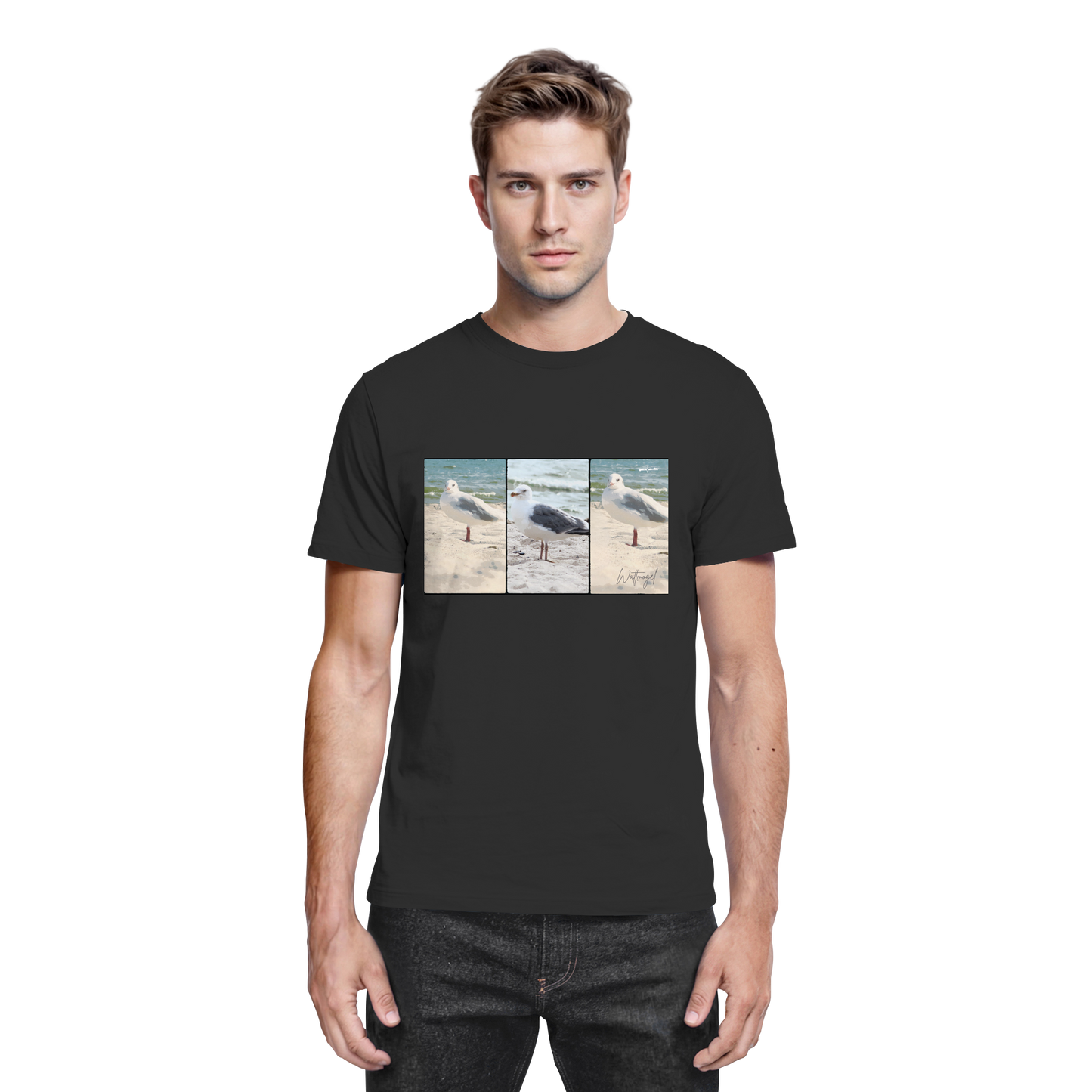 Wattvogel Motiv Nordseemöwe Ostsee - Premium Shirt
