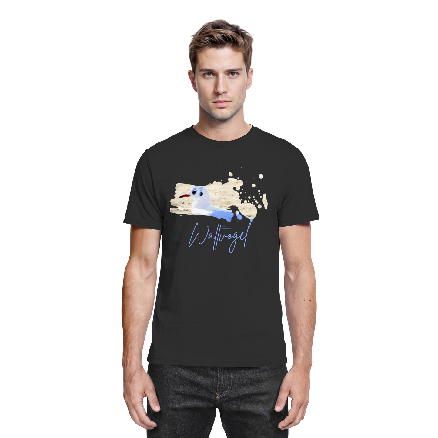 Wattvogel® – Nordsee Möwe im maritimen Kunst-Stil - Premium Shirt