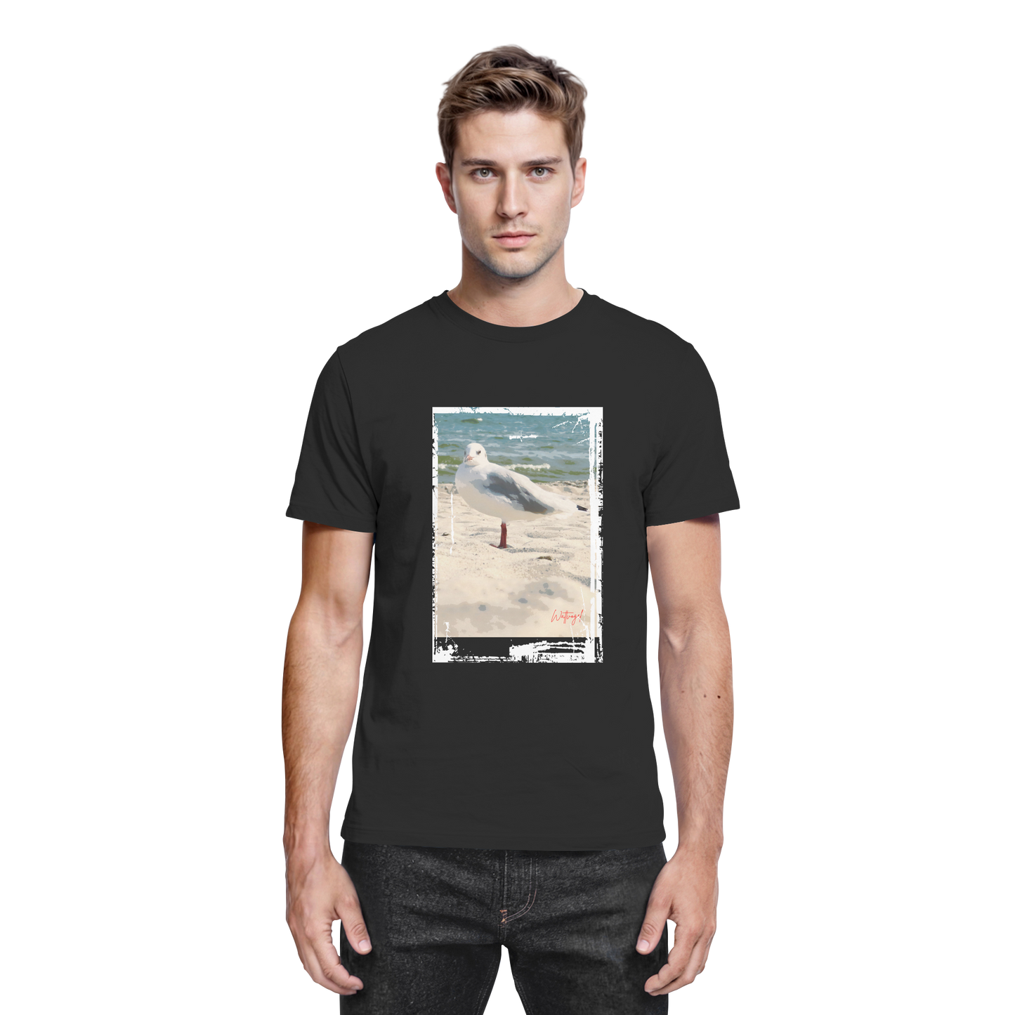 Wattvogel Nordsee Möwe am Strand - Premium Shirt