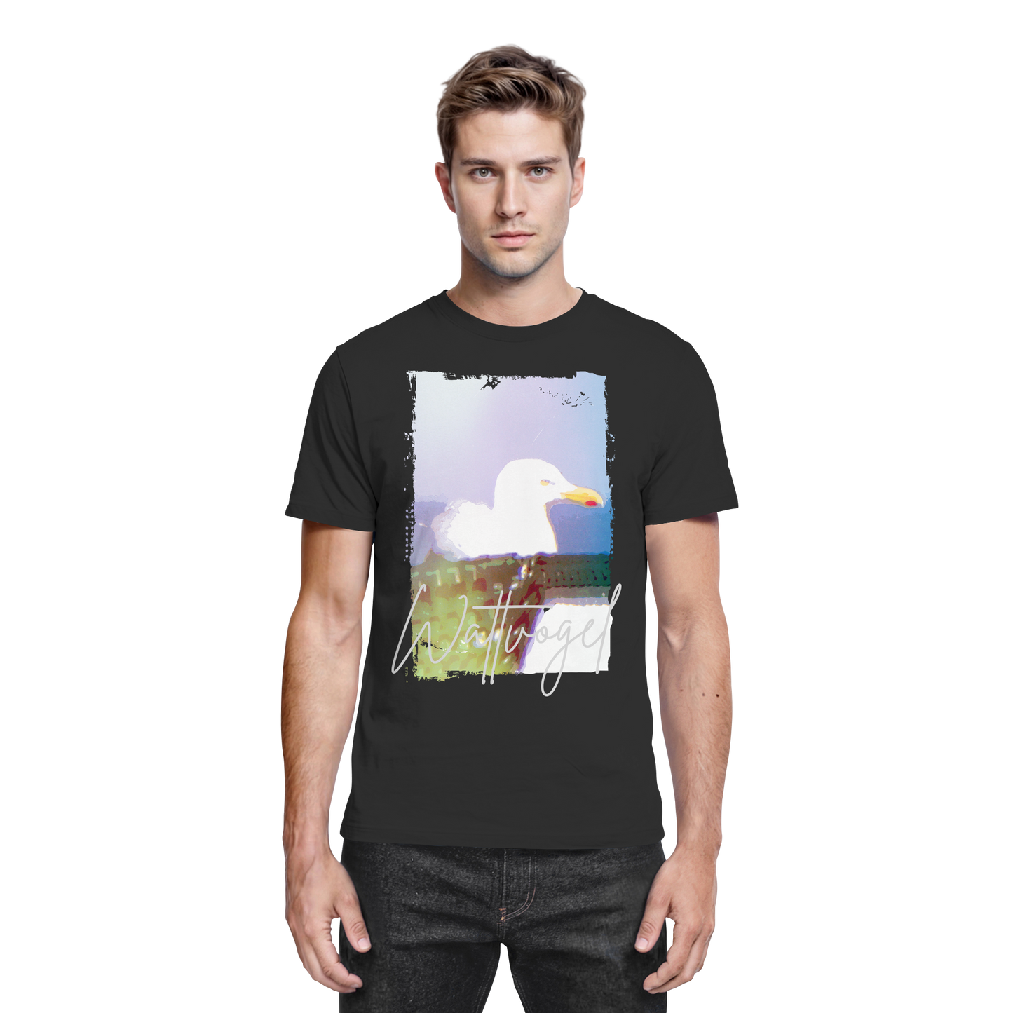 Wattvogel® Nordsee Möwe – Strandkorb Moment  - Premium Shirt