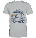 Lustige Möwe mit Kapitänsmütze Wattvogel am Nordsee Strand mit Leuchtturm - Premium T-Shirt