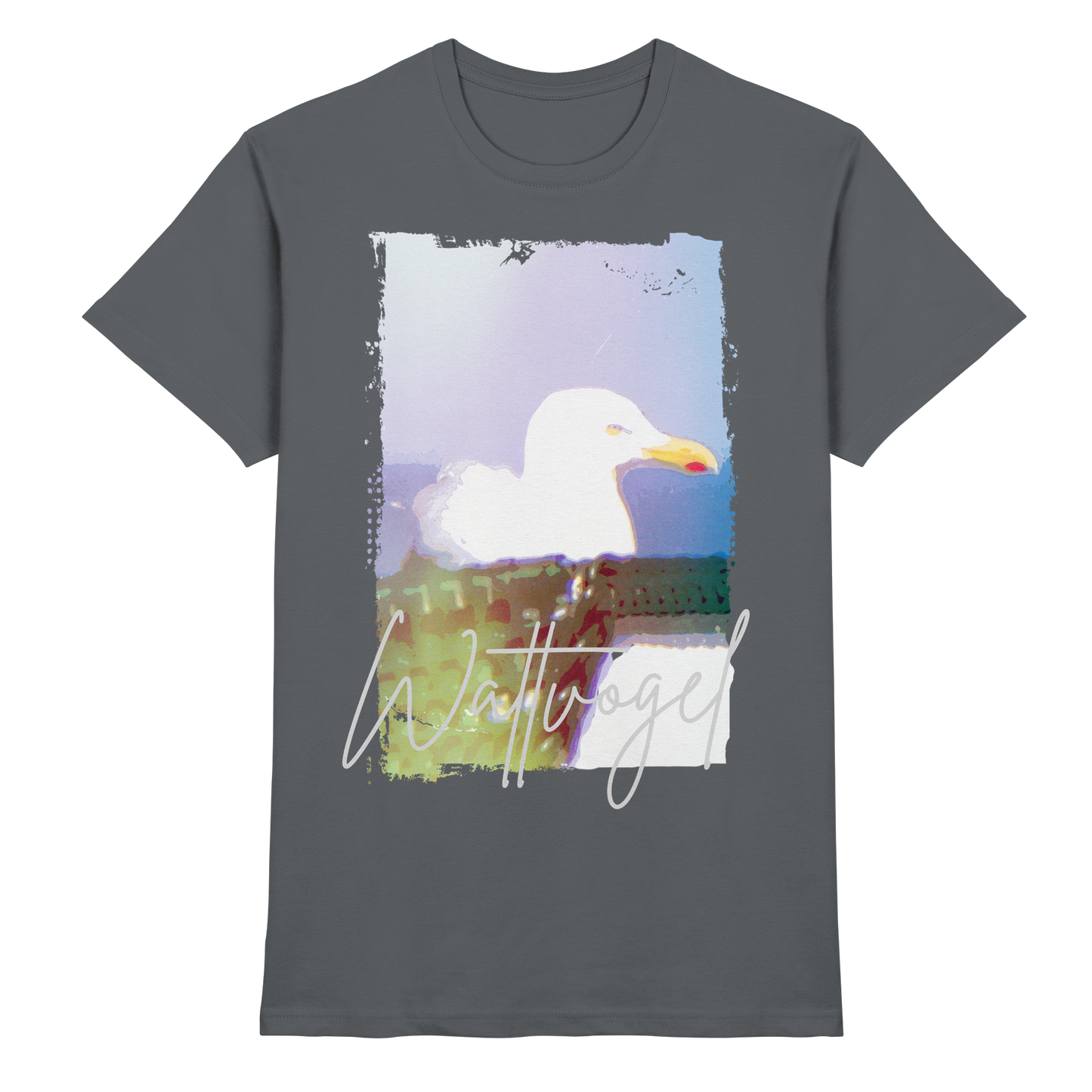 Wattvogel® Nordsee Möwe – Strandkorb Moment  - Premium Shirt