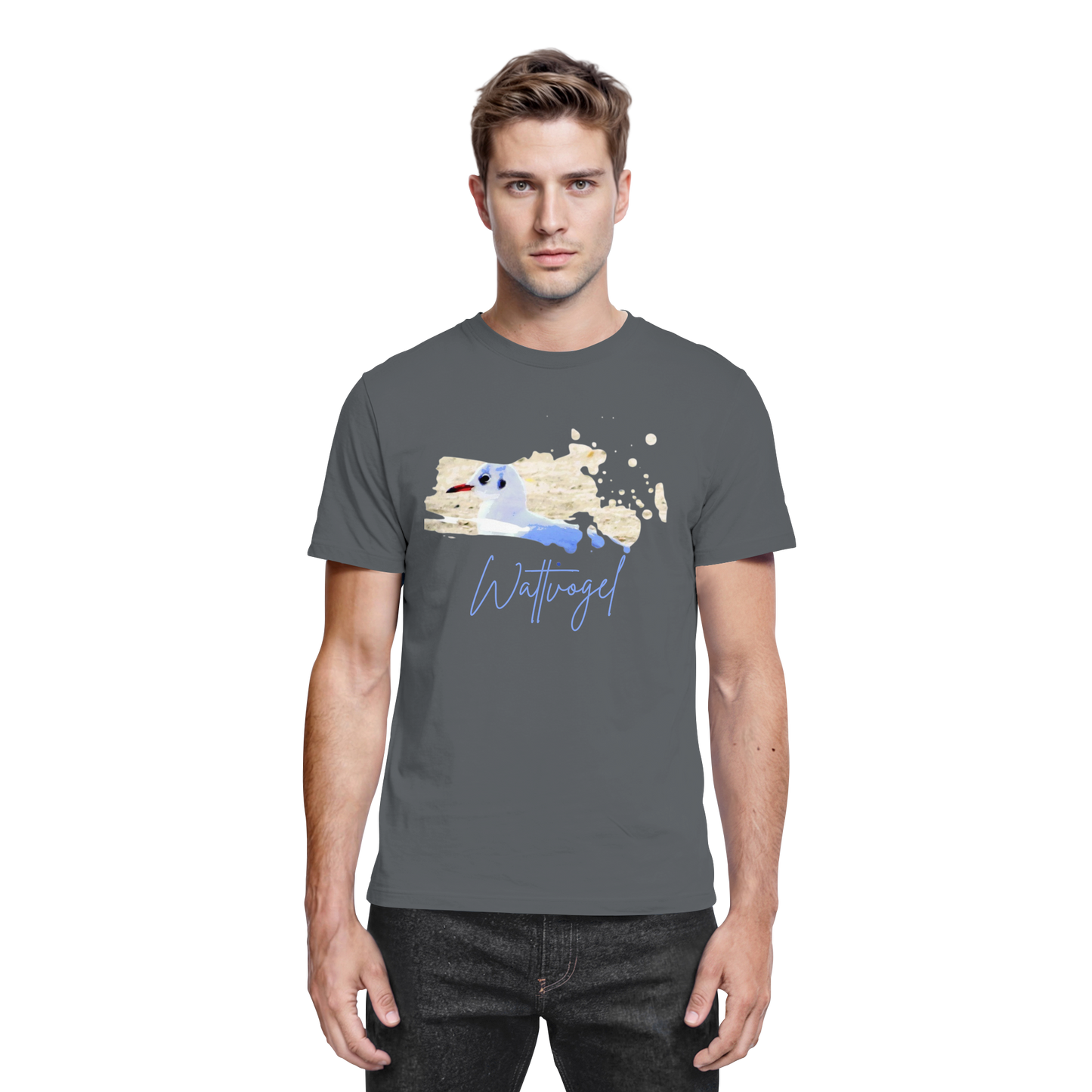 Wattvogel® – Nordsee Möwe im maritimen Kunst-Stil - Premium Shirt