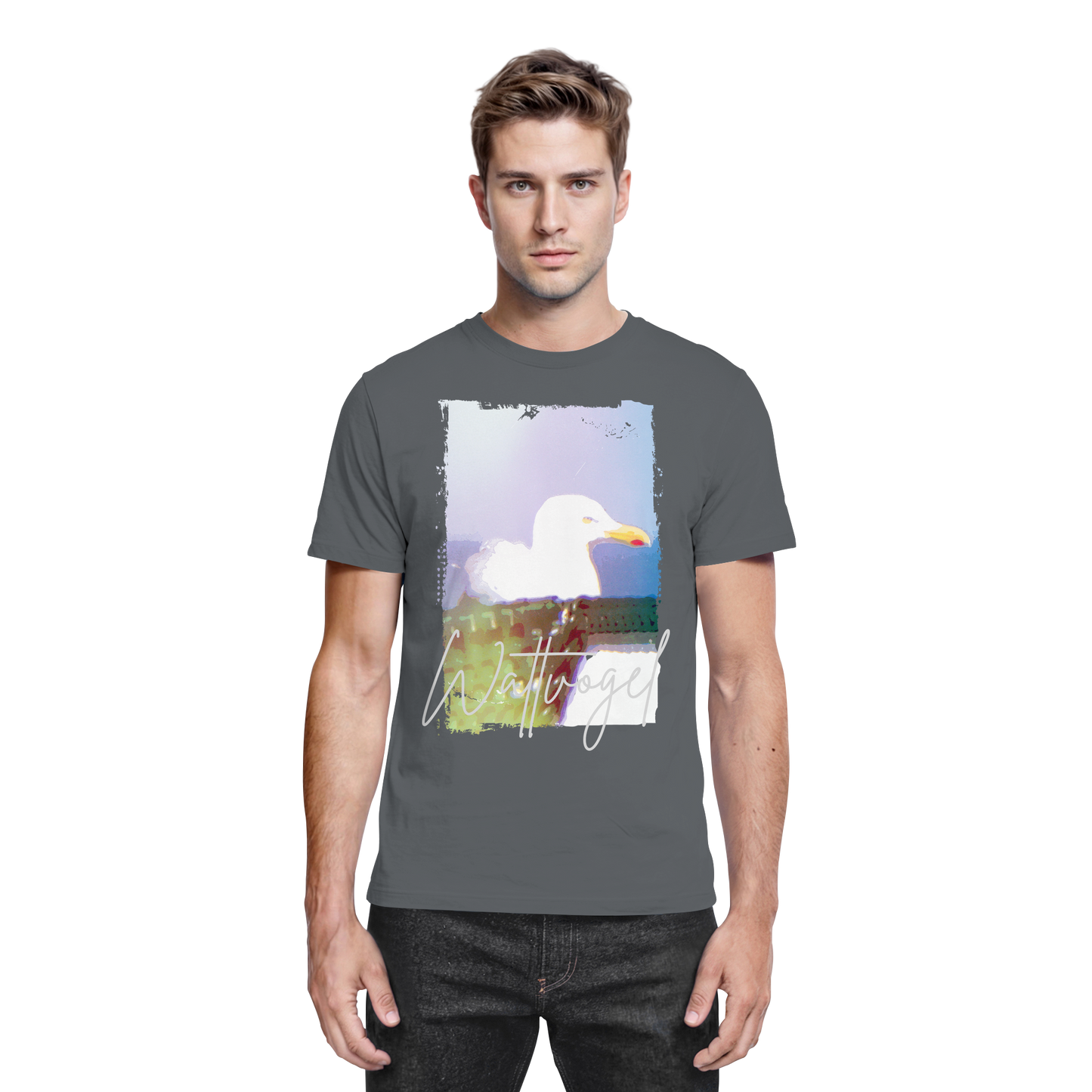 Wattvogel® Nordsee Möwe – Strandkorb Moment  - Premium Shirt