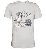 Tanzende Möwe mit Kaputze und Kopfhörer am Strand Nordsee T-Shirt - Premium Shirt