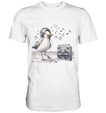 Tanzende Möwe mit Kaputze und Kopfhörer am Strand Nordsee T-Shirt - Premium Shirt