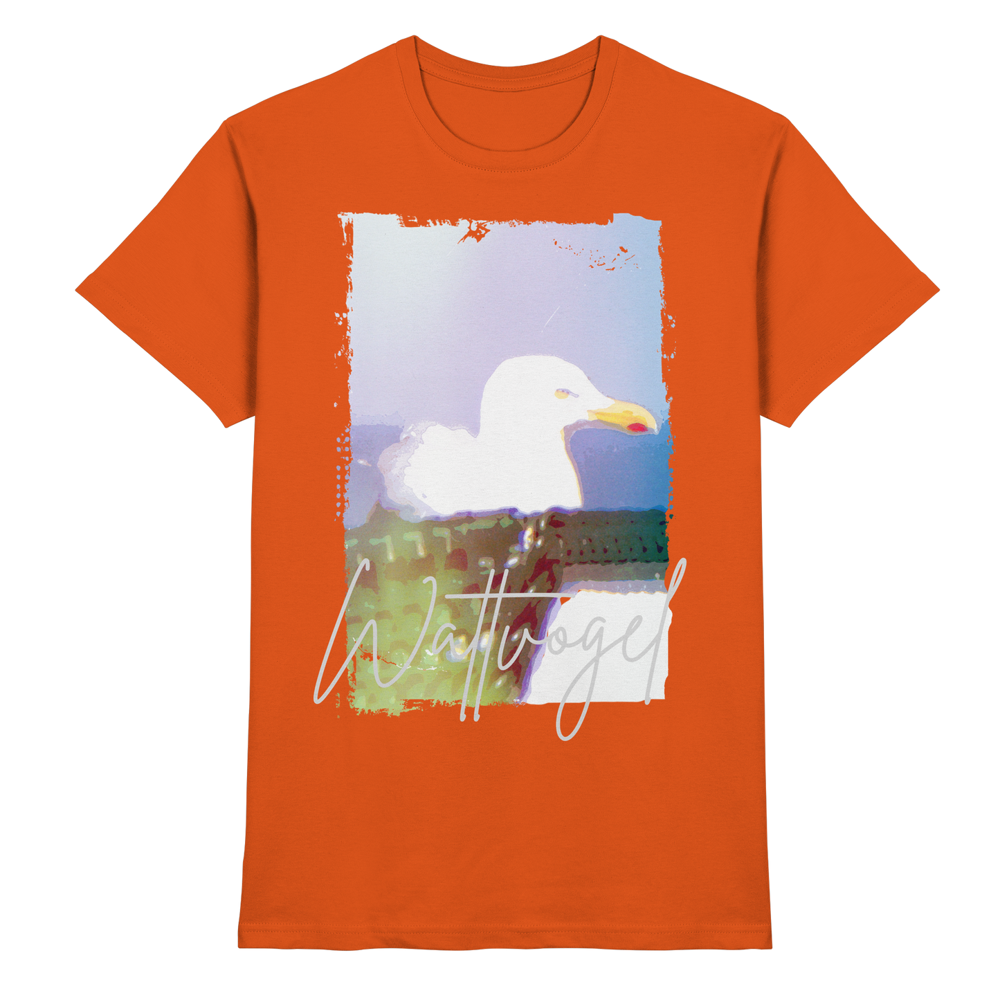 Wattvogel® Nordsee Möwe – Strandkorb Moment  - Premium Shirt