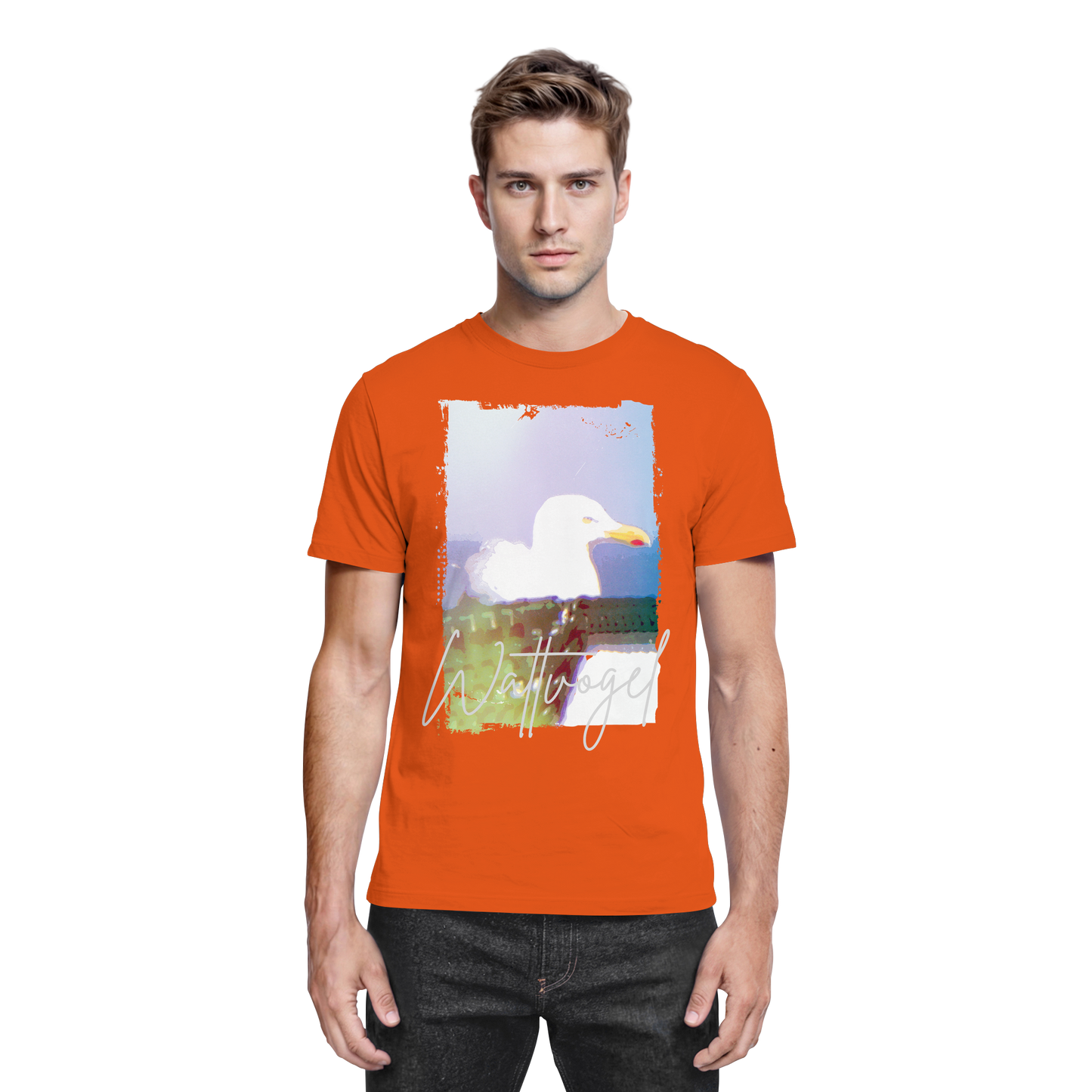 Wattvogel® Nordsee Möwe – Strandkorb Moment  - Premium Shirt
