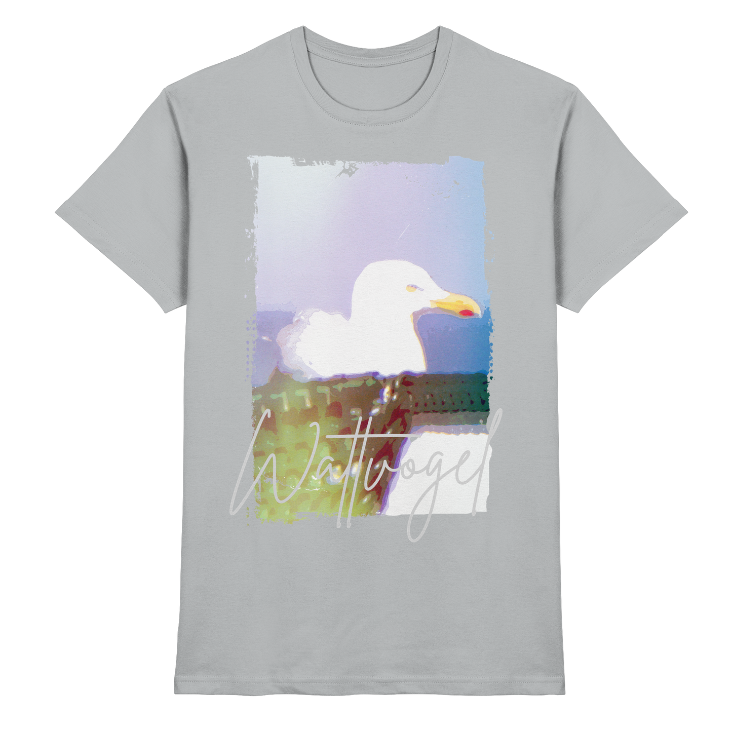 Wattvogel® Nordsee Möwe – Strandkorb Moment  - Premium Shirt