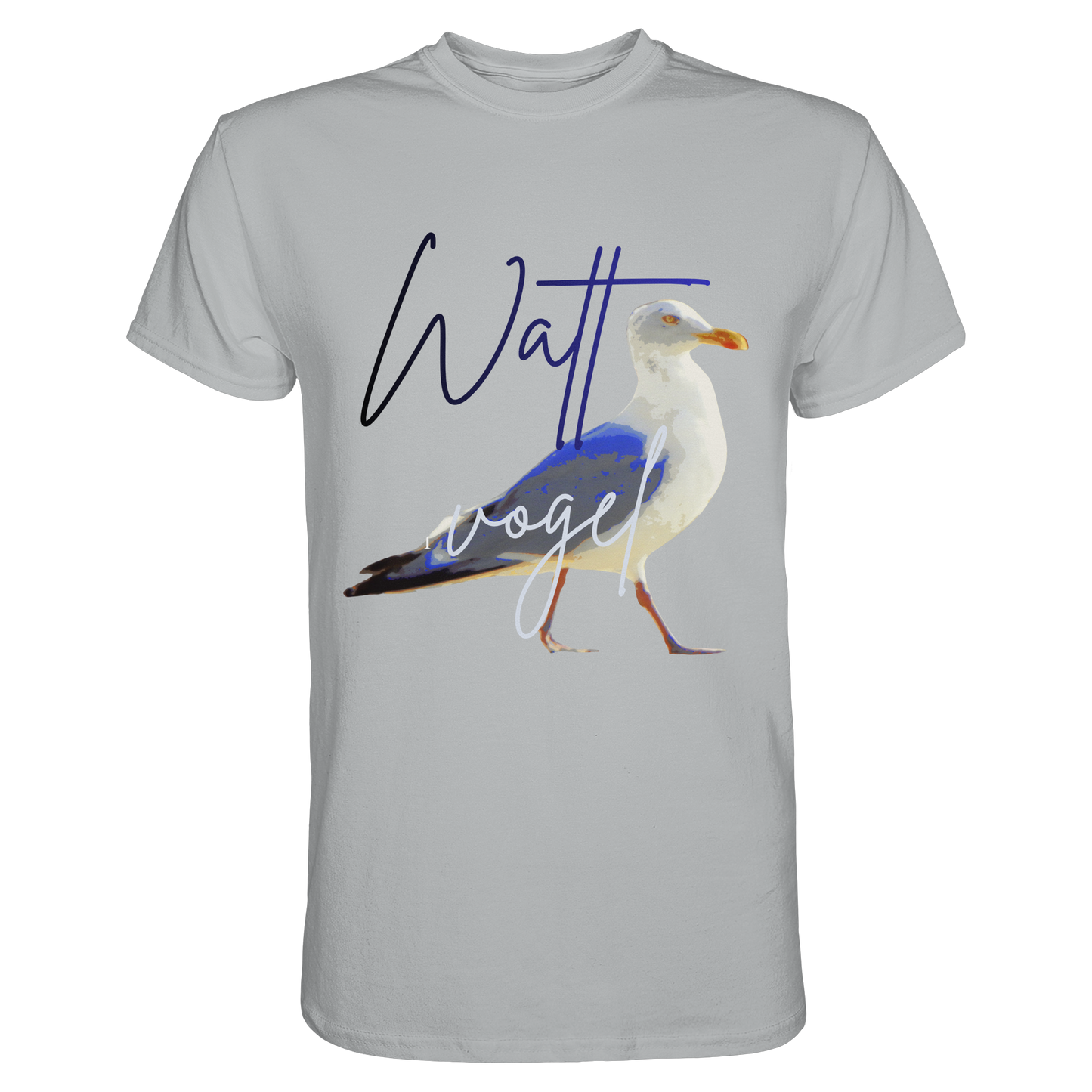 Wattvogel® Premium T-Shirt Nordsee Möwe | Maritimes Künstler Design Shirt