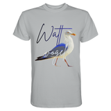 Wattvogel® Premium T-Shirt Nordsee Möwe | Maritimes Künstler Design Shirt
