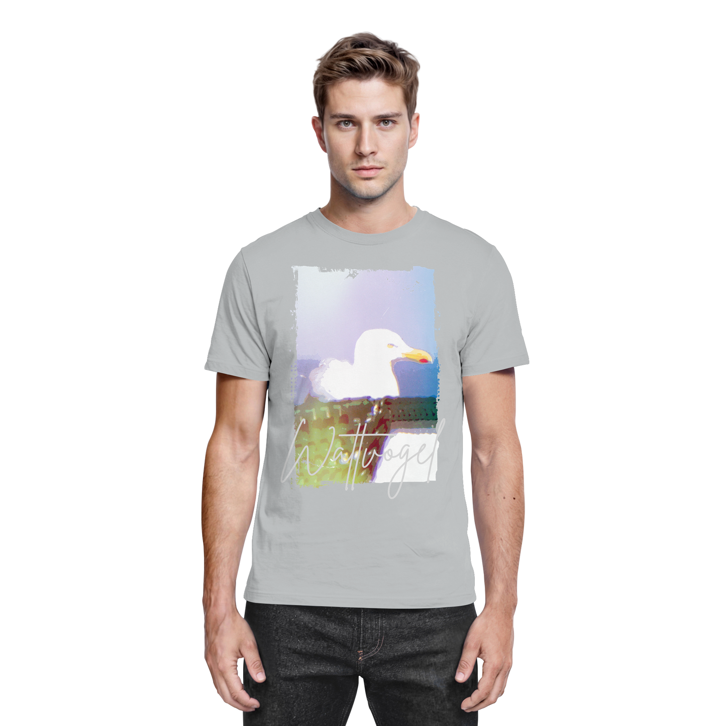 Wattvogel® Nordsee Möwe – Strandkorb Moment  - Premium Shirt