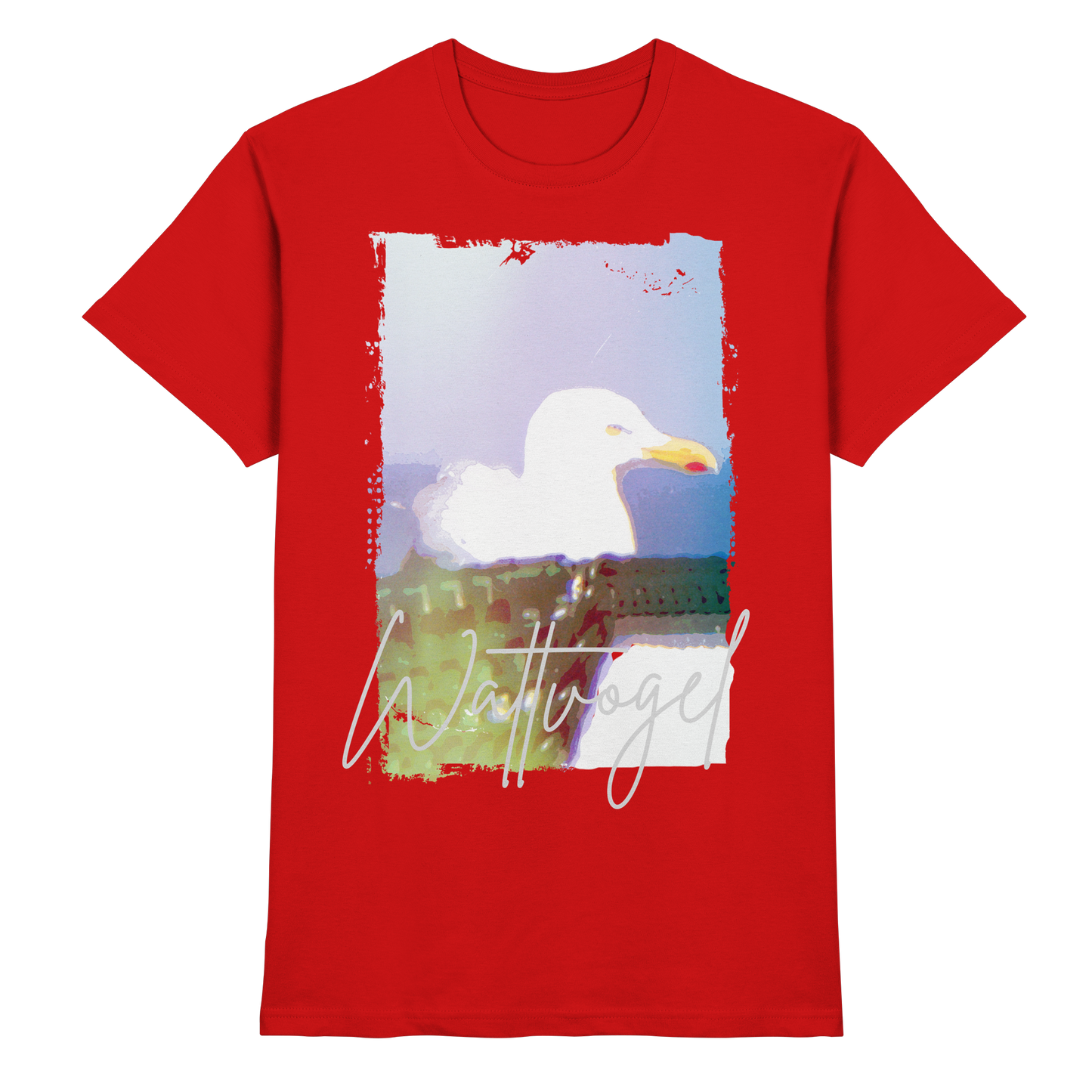 Wattvogel® Nordsee Möwe – Strandkorb Moment  - Premium Shirt