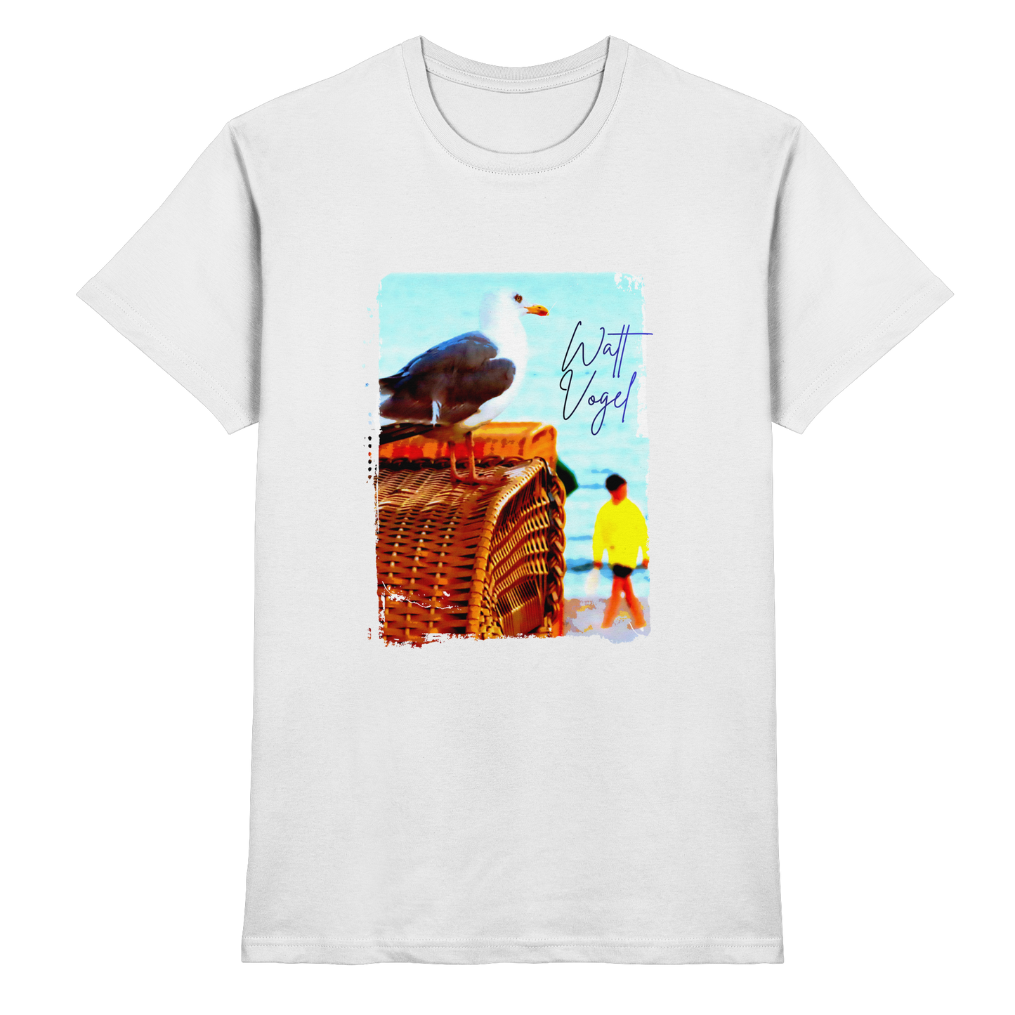 Wattvogel Foto Design am Strand - Premium Shirt