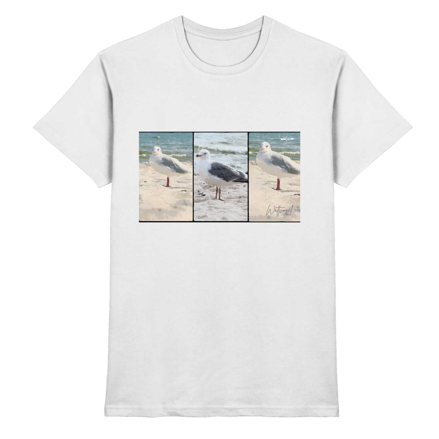 Wattvogel Motiv Nordseemöwe Ostsee - Premium Shirt
