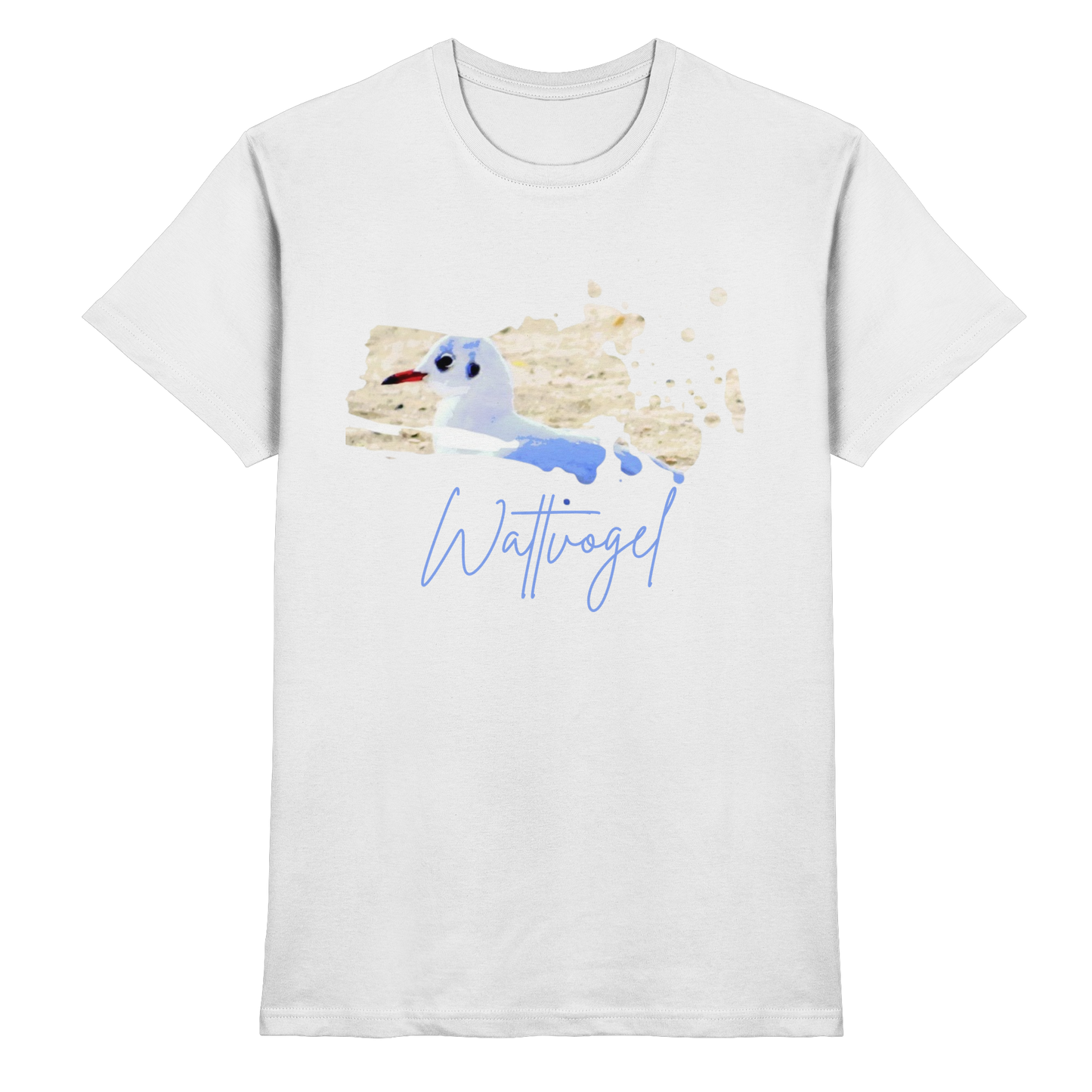 Wattvogel® – Nordsee Möwe im maritimen Kunst-Stil - Premium Shirt