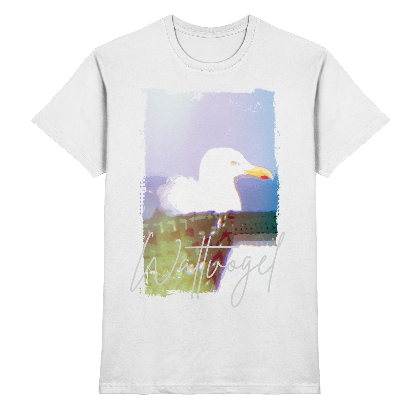 Wattvogel® Nordsee Möwe – Strandkorb Moment  - Premium Shirt
