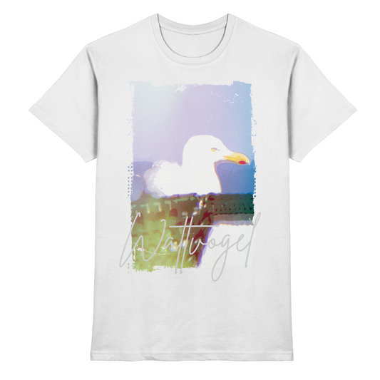 Wattvogel® Nordsee Möwe – Strandkorb Moment  - Premium Shirt