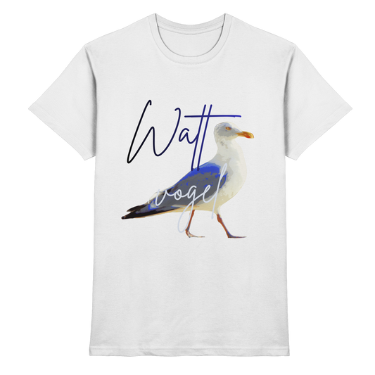 Wattvogel® Premium T-Shirt Nordsee Möwe | Maritimes Künstler Design Shirt