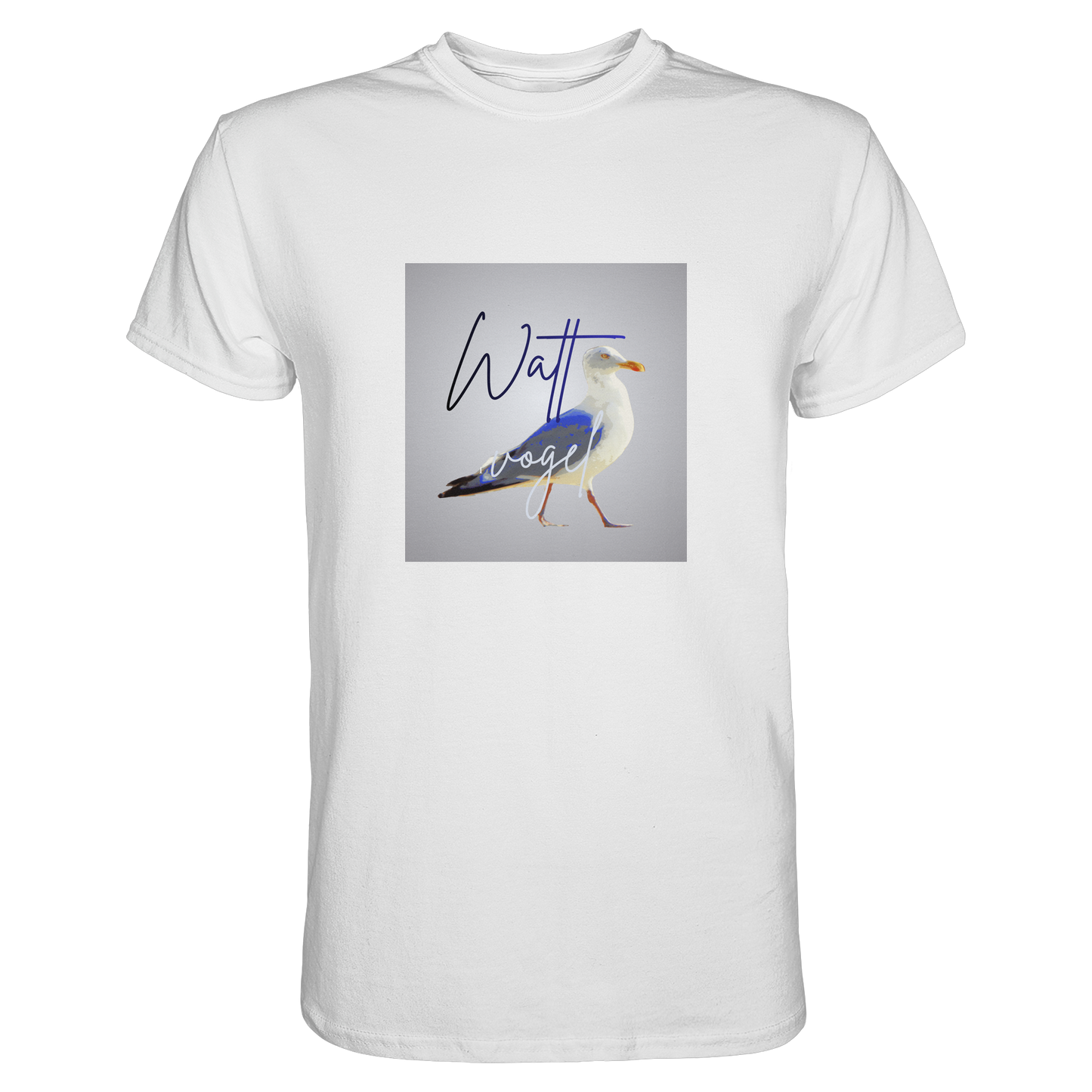 Wattvogel Motiv mit Nordsee Möwe  - Premium Shirt