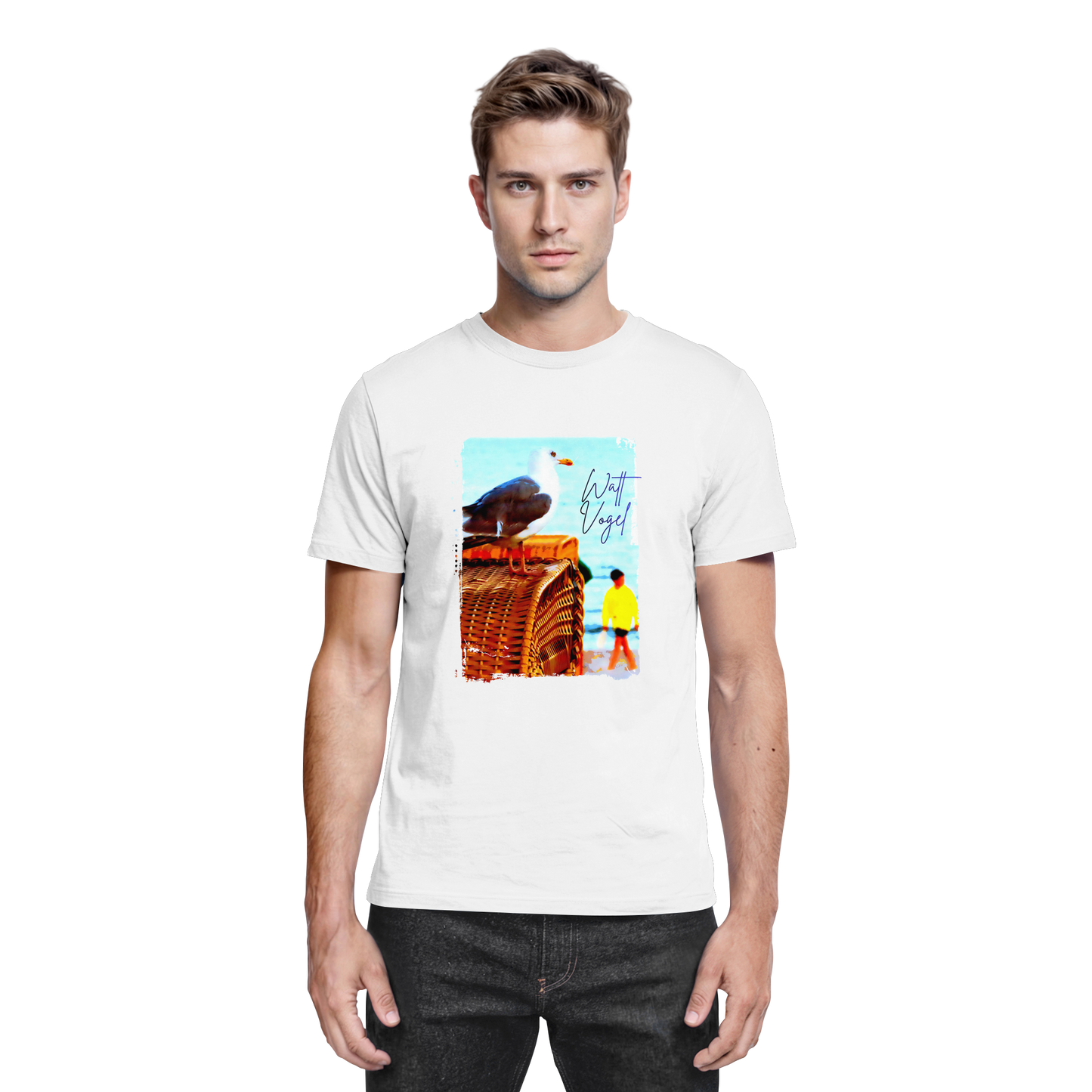 Wattvogel Foto Design am Strand - Premium Shirt