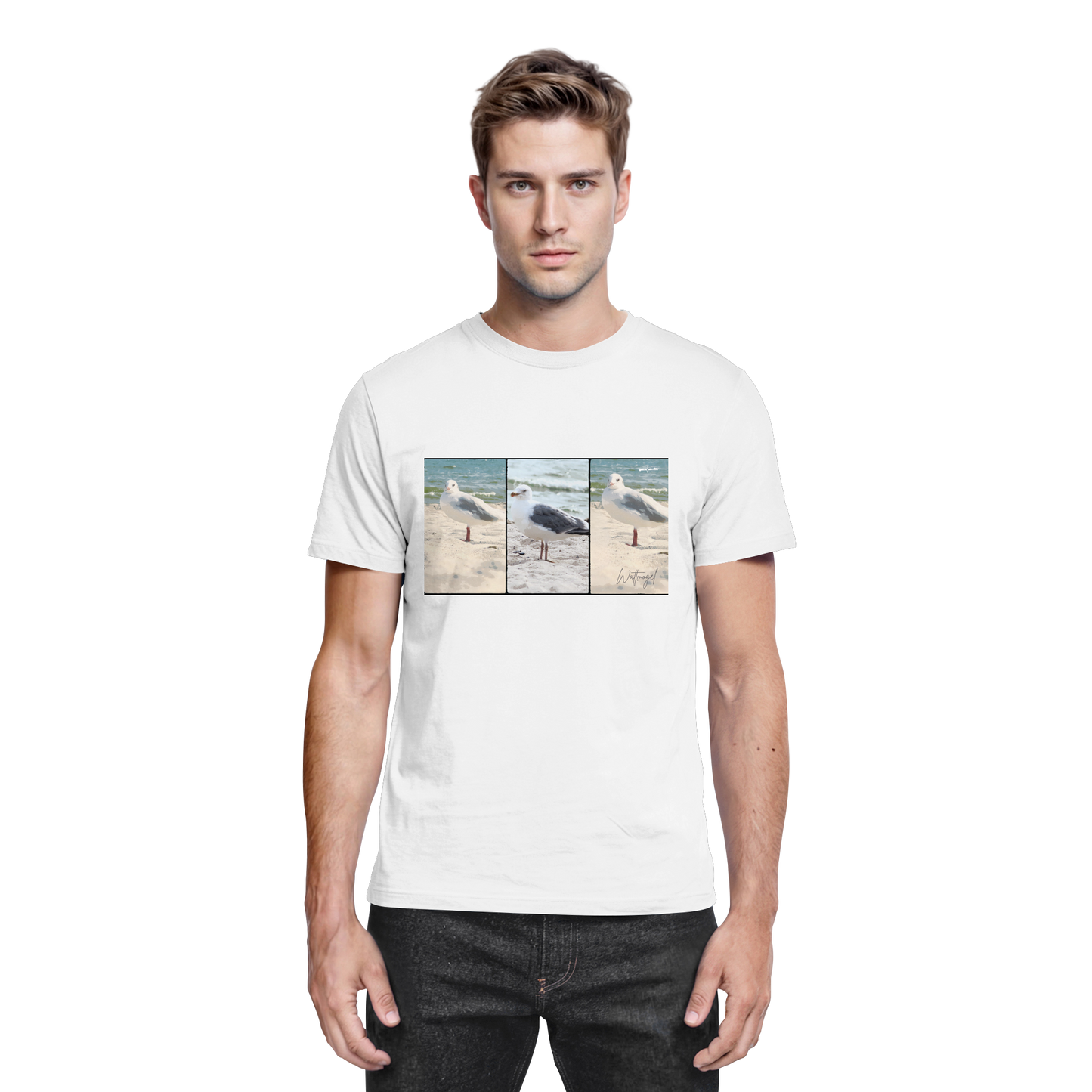 Wattvogel Motiv Nordseemöwe Ostsee - Premium Shirt