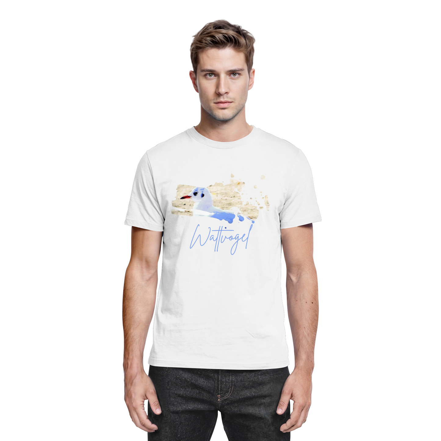 Wattvogel® – Nordsee Möwe im maritimen Kunst-Stil - Premium Shirt