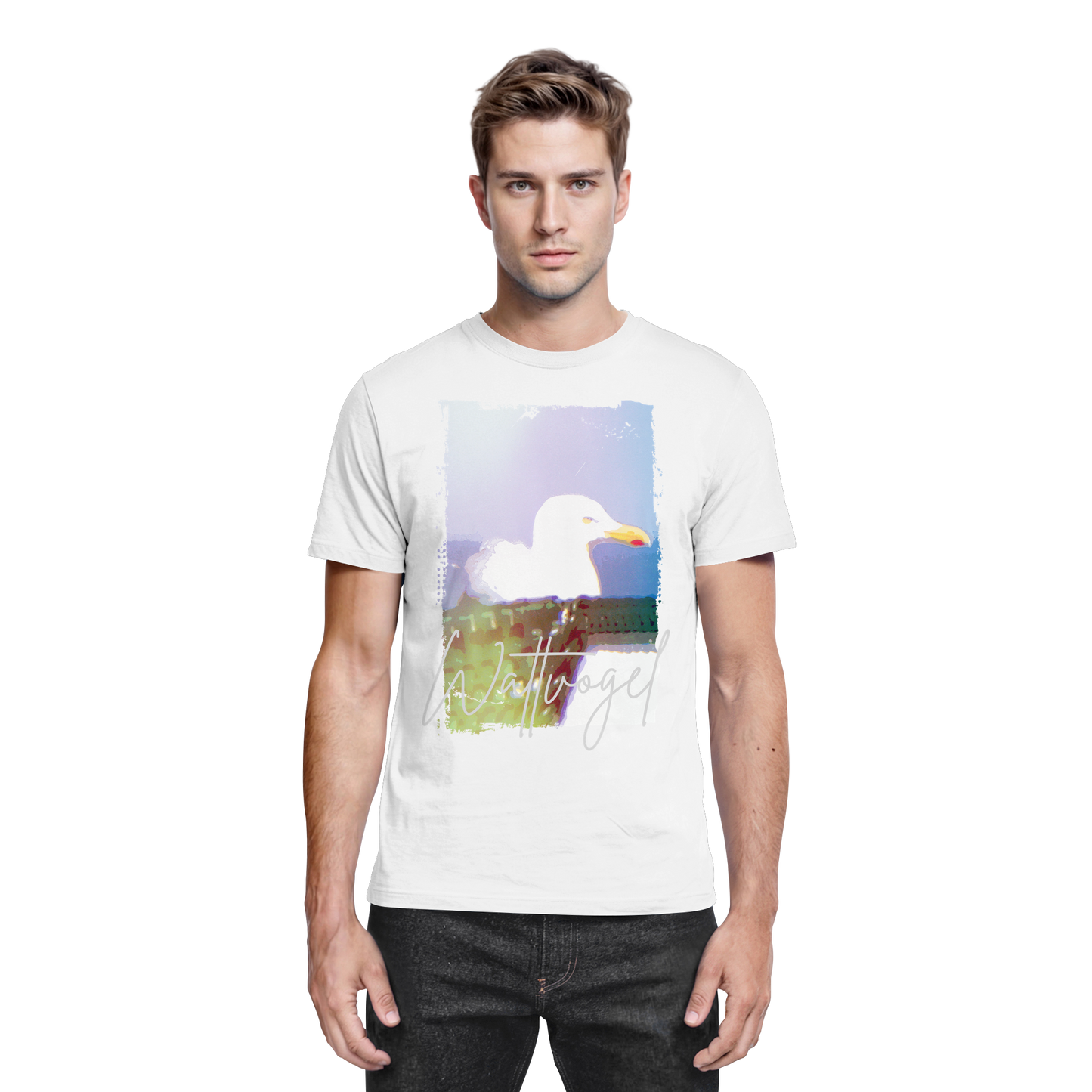 Wattvogel® Nordsee Möwe – Strandkorb Moment  - Premium Shirt