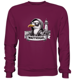 Wattvogel Shirt Möwe mit Sonnenbrille und Kaputze - Premium Sweatshirt