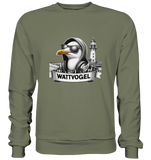Wattvogel Shirt Möwe mit Sonnenbrille und Kaputze - Premium Sweatshirt