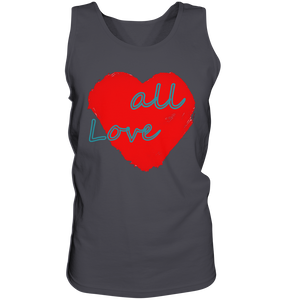 Rotes Herz mit Schriftzug "Love all" - Tank-Top