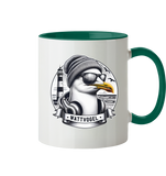 Coole Möwe mit Mütze und Sonnenbrille - Tasse zweifarbig