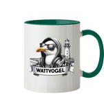 Tasse mit Möwe Wattvogel mit Sonnenbrille und Kaputze -