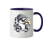 Coole Möwe mit Mütze und Sonnenbrille - Tasse zweifarbig