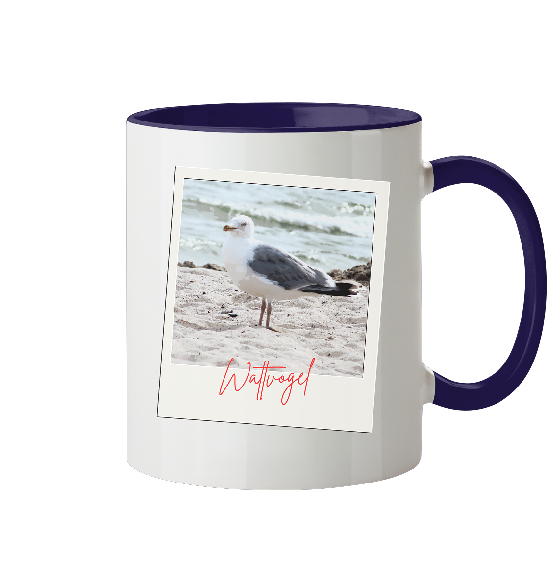 Wattvogel Foto Nordsee Möwe - Tasse zweifarbig