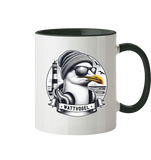 Coole Möwe mit Mütze und Sonnenbrille - Tasse zweifarbig
