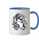 Coole Möwe mit Mütze und Sonnenbrille - Tasse zweifarbig