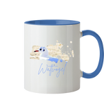 Wattvogel® – Nordsee Möwe im maritimen Kunst-Stil - Tasse zweifarbig