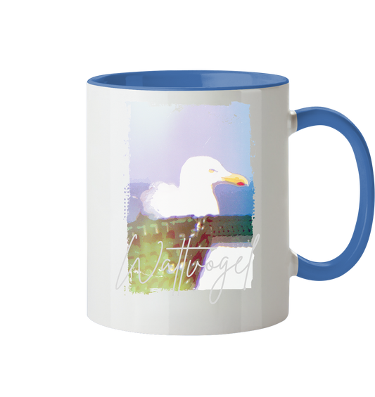 Wattvogel® Nordsee Möwe – Strandkorb Moment  - Tasse zweifarbig