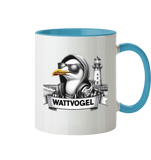 Tasse mit Möwe Wattvogel mit Sonnenbrille und Kaputze -