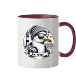 Coole Möwe mit Mütze und Sonnenbrille - Tasse zweifarbig