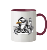 Tasse mit Möwe Wattvogel mit Sonnenbrille und Kaputze -