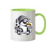 Coole Möwe mit Mütze und Sonnenbrille - Tasse zweifarbig
