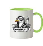 Tasse mit Möwe Wattvogel mit Sonnenbrille und Kaputze -