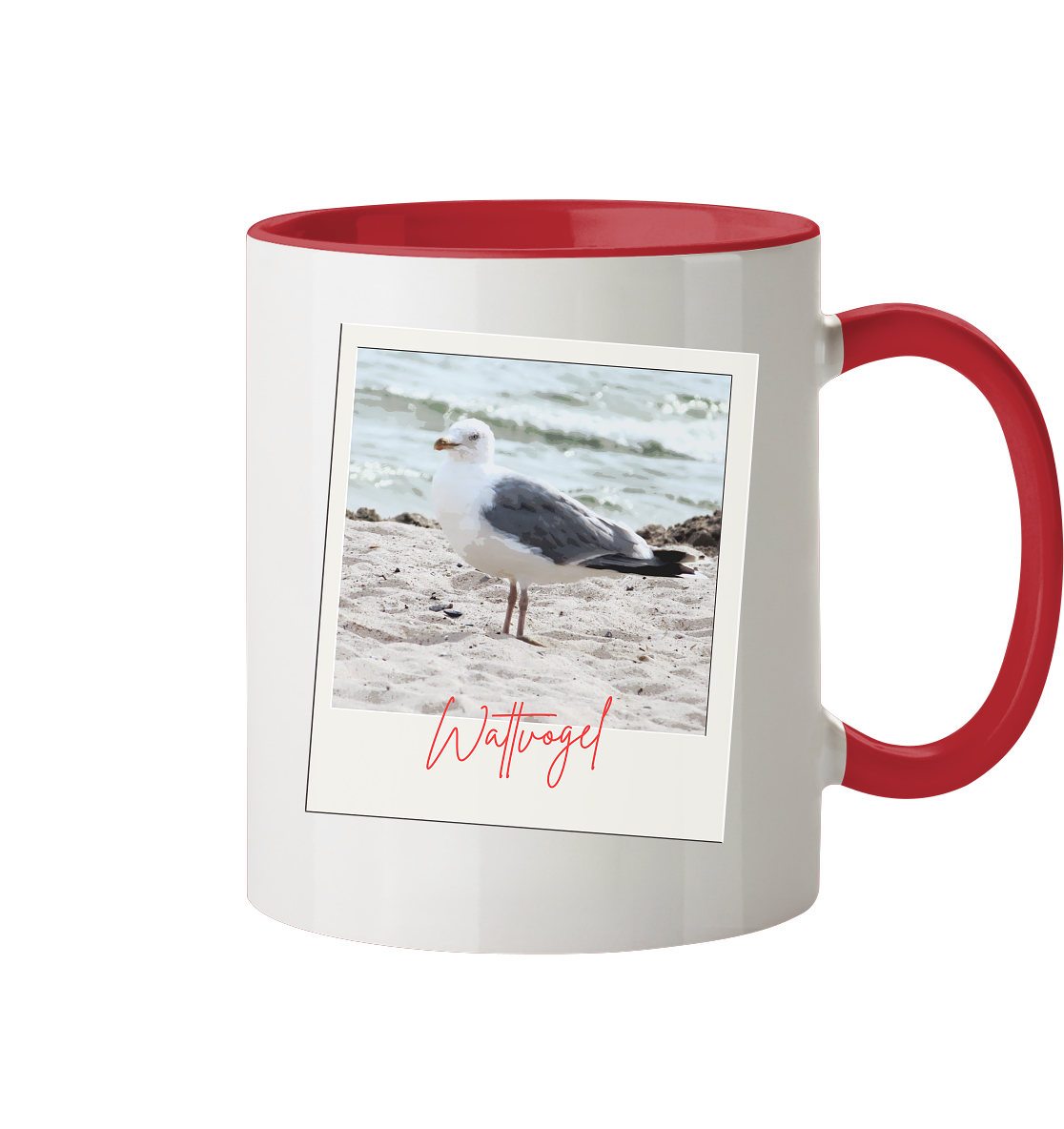 Wattvogel Foto Nordsee Möwe - Tasse zweifarbig