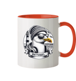 Coole Möwe mit Mütze und Sonnenbrille - Tasse zweifarbig
