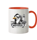 Tasse mit Möwe Wattvogel mit Sonnenbrille und Kaputze -